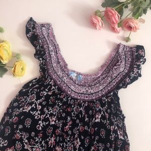 Navy blue floral dress (PL) J Gee